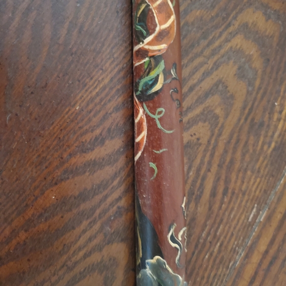 Folk Art Hand Carved Pool Cue - Picture 3 of 6